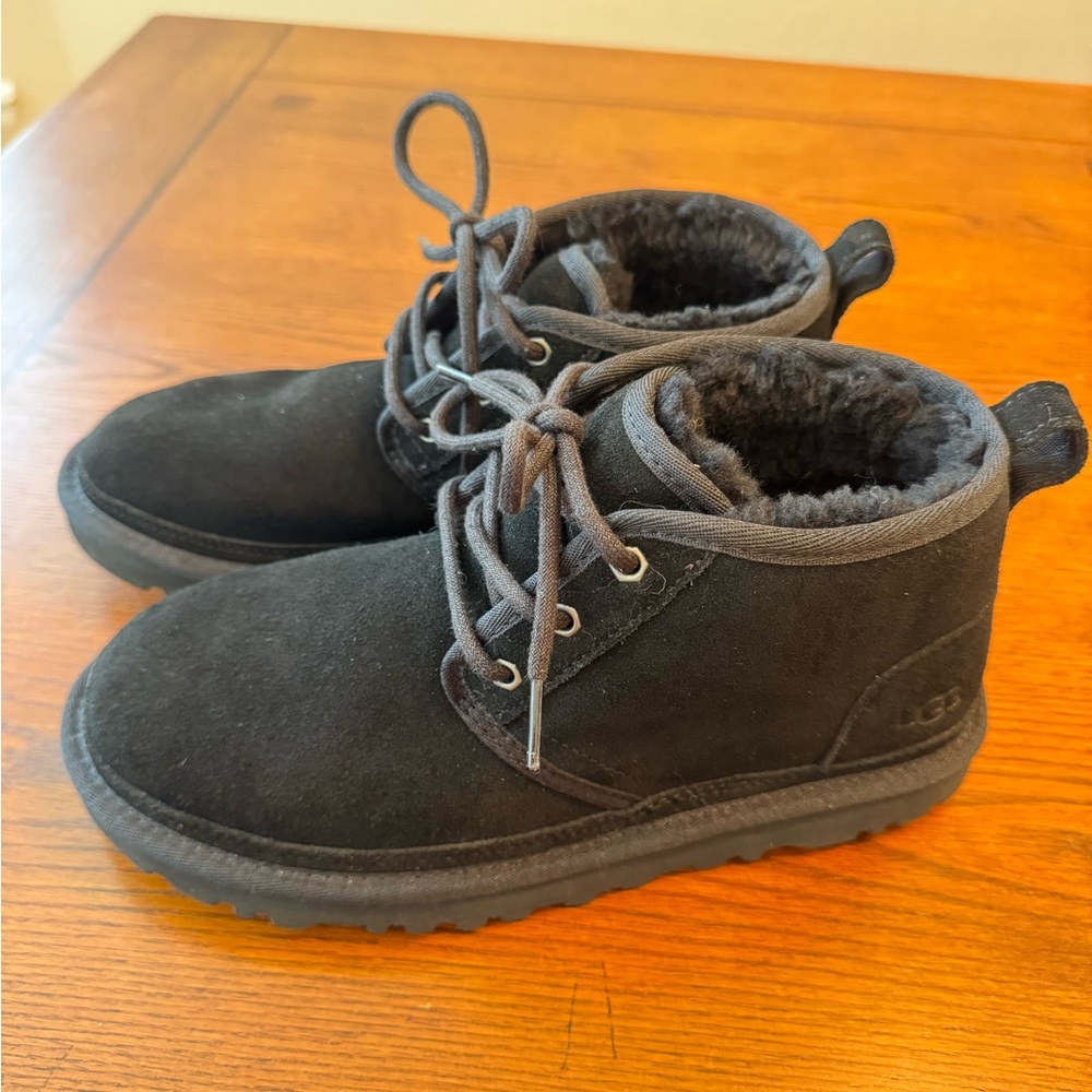 UGG Black Suede Shearling-Lined Ankle Boots. NEW!